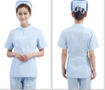 Nightingale nurse suit split set Blue short sleeve oral dental beauty pharmacy ICU overalls female summer