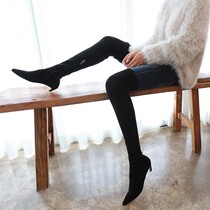 HChen Korea handmade custom sexy tight leg high heel light cooked tip over knee frosted long cylinder boot