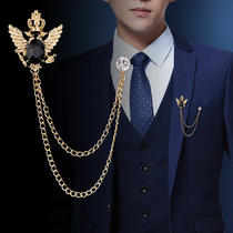 Mens brooch European and American hipster pin buckle personality retro tassel domineering Eagle badge original accessories gift