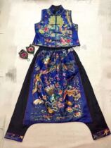 Cloud decoration totem original design womens suit national style hand-embroidered birds and phoenix personality womens suit large crotch pants