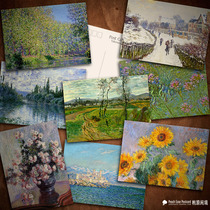 Monet Oil painting A Claude Monet French Impressionist pastoral scenery Shadow decorative painting core Postcard set