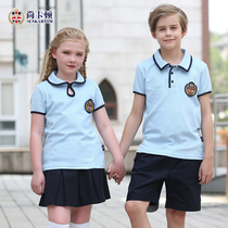 Shang Caton kindergarten garden uniform Summer uniform Short-sleeved sportswear Primary and secondary school uniform class uniform summer suit cotton