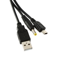 2 in 1 USB Charger Charging Data Transfer Cable For PSP 2000