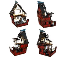 Little Wheat Record Warhammer pp infinity Running Group DND Wooden Scene Waste House One Corner