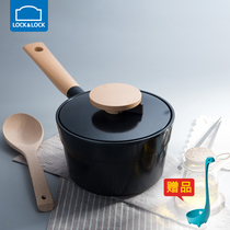 Lok button milk pot composite pot bottom non-stick baby baby food supplement pot milk pot instant noodle cooker induction cooker Universal