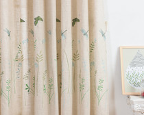 Foreign trade curtains Linen embroidery living room curtains Finished export tail single embroidery partition curtain Clearance curtain cloth short curtain