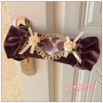  Over 68 yuan fabric European-style lace door handle gloves cool handle protective cover Italian velvet