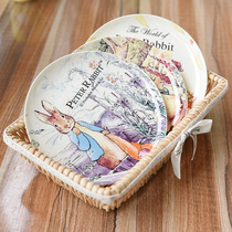Bone China 6 inch small snack plate breakfast plate Cartoon cute afternoon tea heart tableware ceramic plate creative