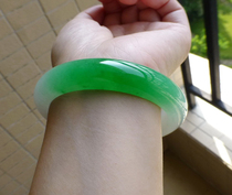 Jade bracelet Myanmar old pit natural floating flower jade bracelet green jade stone bracelet ice seed with certificate female