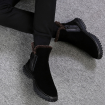 Mens shoes winter velvet warm cotton shoes High-top mens snow boots Korean version of the short tube zipper Martin boots tide shoes men