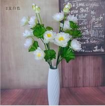 Pure white four-headed simulation lotus aquarium decoration flower silk flower Living room Floor-to-ceiling bonsai Buddha Hall dedicated to the placement of floral art