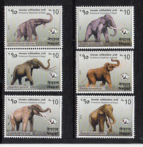 Nepals 2015 stamp Ancient Biological Ancient Elephant 6 new tickets (four sets to Fang Lian) new tickets