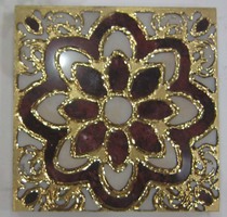 Gold-plated parabolic brick small Flower tile ceramic floor tile European garden brick Mediterranean style garden brick staircase brick