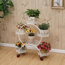 Flower stand with wheels and wheels removable balcony multi-layer wrought iron living room simple plant stand fleshy frame Indoor