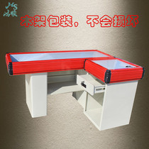Supermarket shelves luxury supermarket cash register desk convenience store cash register counter non-embroidered steel countertop bar