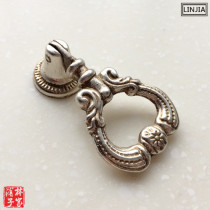 Ancient silver European antique retro wardrobe cabinet door drawer rings handle simple furniture pastoral handle 1153