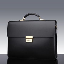 Brand official bag Large business bag with password lock mens bag handbag Lawyer bag male cowhide briefcase Mens business