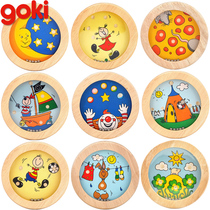 German traditional wooden play brand-handheld round cartoon Bead Game childrens educational toys