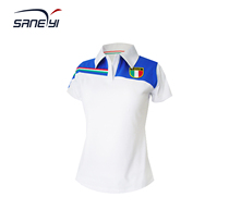 2019 summer womens sports thin cotton stretch lapel short sleeve T-shirt