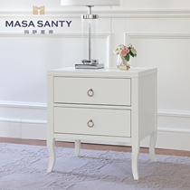 Simple modern white bedside American country designer side cabinet model room bedroom furniture custom Nordic
