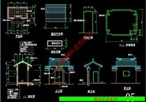 An ancient building gate construction cad drawing garden dwg drawing