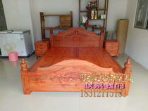 YL033 Elm Chinese double bed solid wood single bed childrens bed rack ribs bed mother bed wedding bed