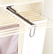 Top-mounted telescopic pants frame push-pull damping double-row cabinet inner pants rack padded pants drawing wardrobe hardware accessories