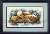 Cross stitch electronic figure redraw source file-DIM-35215 Peaceful Puppies puppy