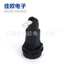 Jiaou Electronic R3-11A Word 10A Panel Installation Fuse Holder Box 5 × 20 Black Plastic Fuse Holder