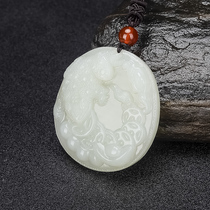 Because of jade Xinjiang Hetian Jade gold Chan pendant mens model Gold Chan jade pendant mens and womens necklace pendant