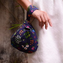 Handmade Cloth Art Retro Cotton Printed Hand Zero Money Containing Bag Key Wallet Casual Lady Makeup Bag Small Cloth Bag