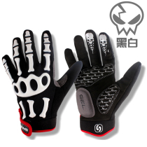 Spacker spakct skull joint full finger breathable riding gloves long finger GEL silicone palm pad