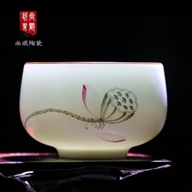 Shangguan Kungfu Tea Cup Ceramic Luohan Cup Pingming Cup Hand-painted Pastel Dingyao White Celadon Tea Set Small Tea Cup