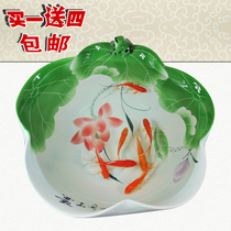 Buy one get four free Jingdezhen porcelain Goldfish bowl Water lily bowl Lotus bowl Hand-painted turtle bowl Fish bowl
