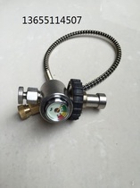  Stainless steel large to small inflatable adapter 30mpa 6 8l carbon fiber bottle inflatable connector pressure gauge