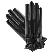 Driving outdoor cotton gloves Mens leather gloves touch screen gloves men and women winter riding thick windproof waterproof warm