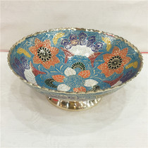 Copper fruit plate India handmade copper carved copper products printing candy plate bronze fruit plate decorative plate