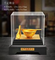 Velvet sand gold decoration Golden bowl Tuofu bowl chopsticks spoon can be printed LOGO insurance gift Business meeting customized high-end gift