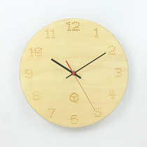 Wooden wall clock 12 inch clock Wooden wall clock 12 inch quartz clock pixel digital