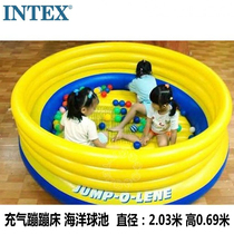 Kindergarten baby children indoor and outdoor inflatable round thick jump bed trampoline ball pool toy thick gift
