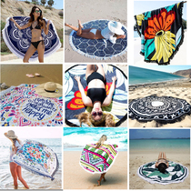 European and American tassel large round beach cushion yoga mat bikini outer shawl seaside beach blanket