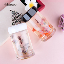 Liyang glass womens office teacup Single layer portable mini cute cup female student Korean version of the cup