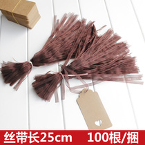Ribbon 25CM long tag ribbon with 100 knotted ribbons per bundle