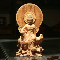 Free Guanyin statue Guanshiyin Bodhisattva Boxwood Guanyin Hand-carved Mahogany handicraft ornaments Buddha statue