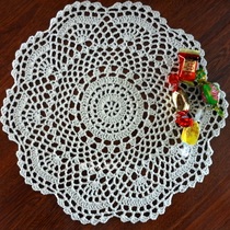  Handmade crochet hook flower placemat Foreign trade ZAKKA dish mat Tea set mat European pastoral braided heat insulation mat round