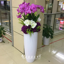 Glass GRP ground large vase emulated flower arrangement art suit Living room Hotel Mall Eurostyle Modern Wind Decoration Pendulum