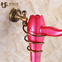 All copper antique electric hair dryer shelf Wall hanger bathroom toilet storage rack hair salon toilet bracket