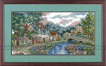Cross-stitch electronic map redraw source file-DIM-03753 River village scenery
