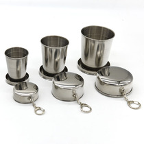  Hot-selling all stainless steel telescopic cup folding cup Wine glass folding water cup(small medium and large)