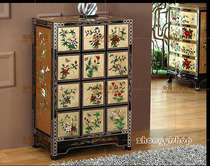 Hand-painted furniture gold foil furniture 12 chest hand-painted foreign flower storage cabinet Cabinet locker decoration cabinet CD Cabinet